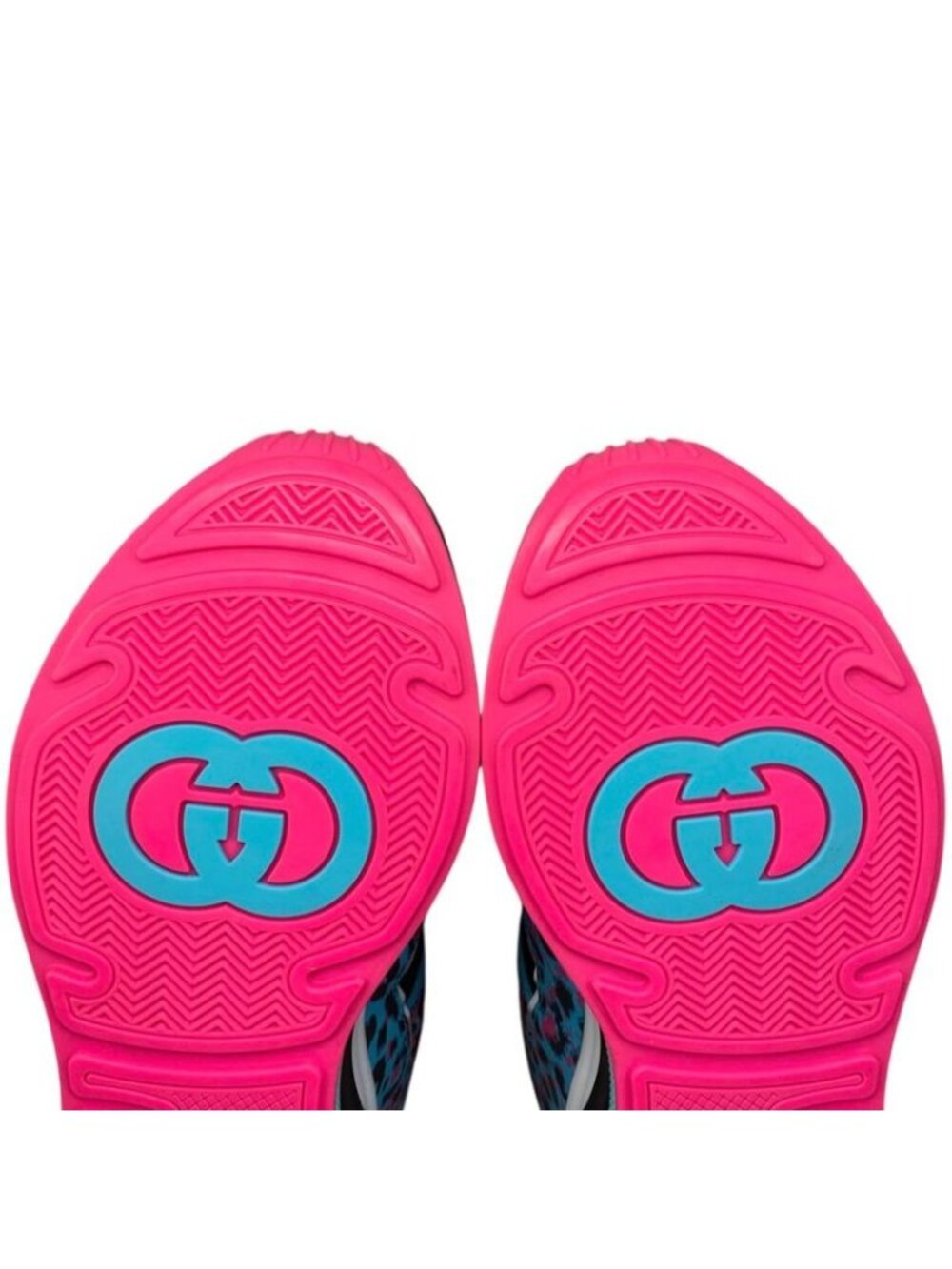 Gucci Sneakers Ultra Space 9 Sizes Logo Leopard Print Multicolor Blue - Picture 10 of 10